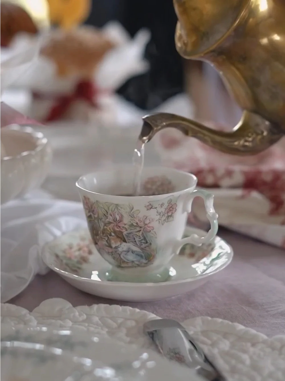 Royal Doulton BRAMBLY HEDGE jill barklem Miniature TEA SET Winter Four Seasons